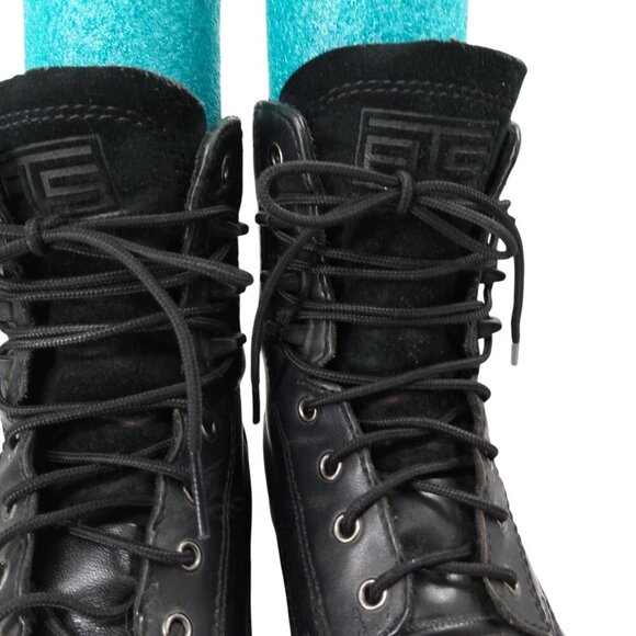 Ariat Black Leather Kiltie Paddock Western Riding Boots Size 6.5 Cowboy Womens - Picture 4 of 16